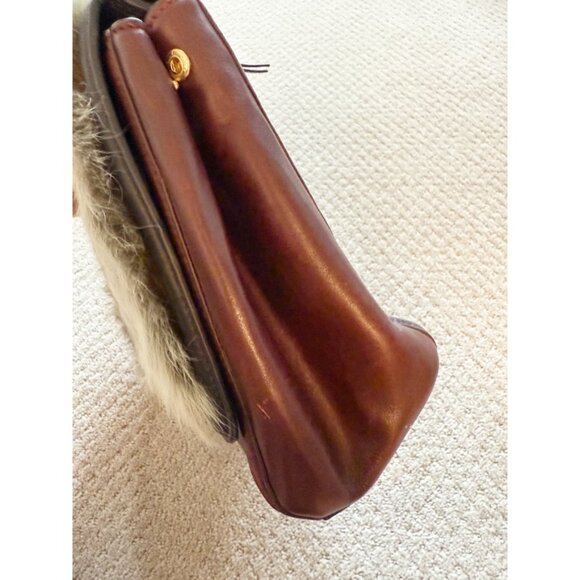 DVF Diane Von Furstenberg Faux Fur Charlotte Harper Leather Shoulder Bag - Picture 8 of 14